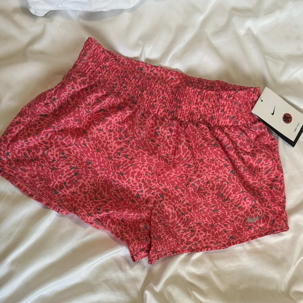 Nike Red Patterned Athletic Shorts